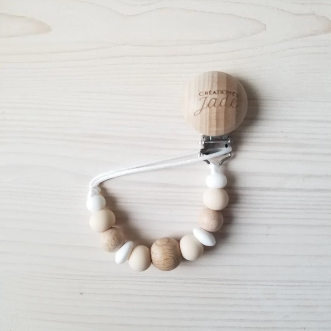 attache suce bois adorable crème Création Jade Mlle et Coco