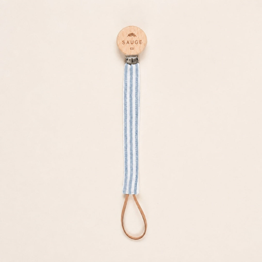 Attache-suce lin ligné bleuté Sauge & Co Mlle et Coco