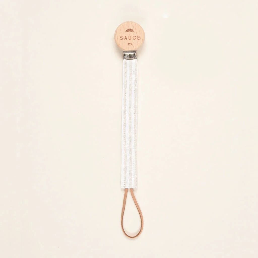 Attache-suce lin ligné blanc Sauge & Co Mlle et Coco