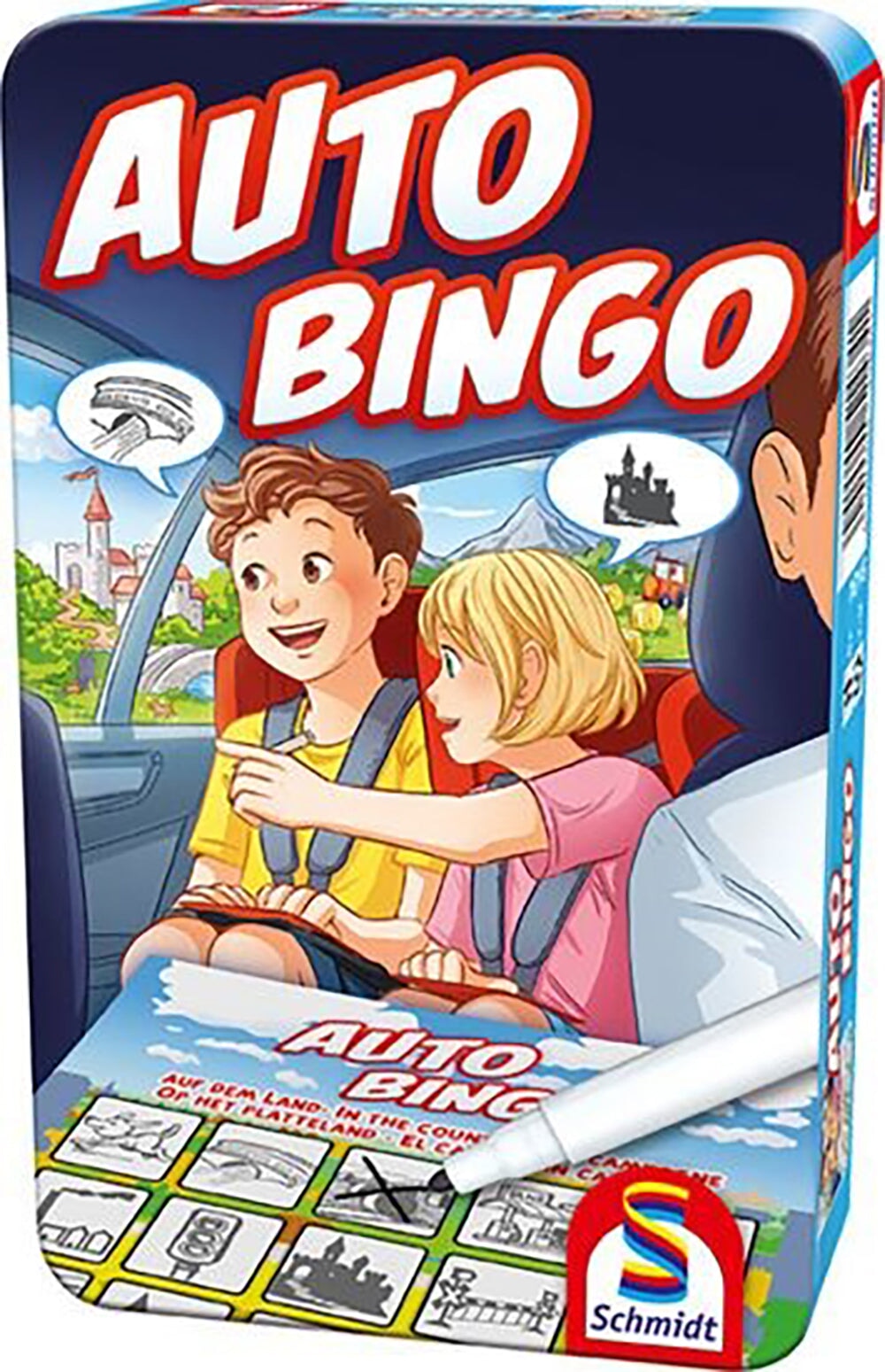 Jeu Auto Bingo de Schmidt, parfait pour les long voyage en voiture