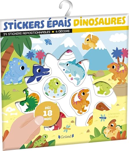 Autocollants épais dinosaures Gründ Québec Mlle et Coco