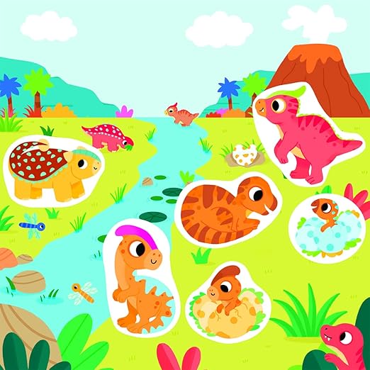 Autocollants épais dinosaures Gründ Québec Mlle et Coco