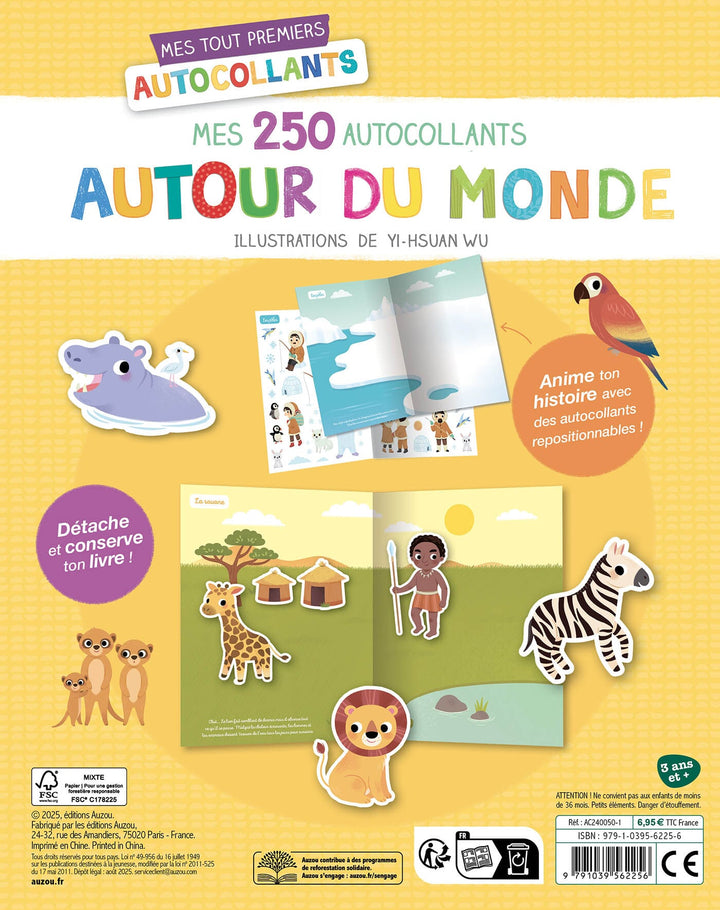 Mes tout premiers autocollants 250 autocollants autour du monde Auzou Mlle et Coco