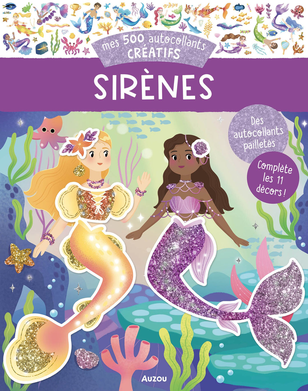 mes 500 autocollants créatifs Auzou Sirènes Mlle et Coco