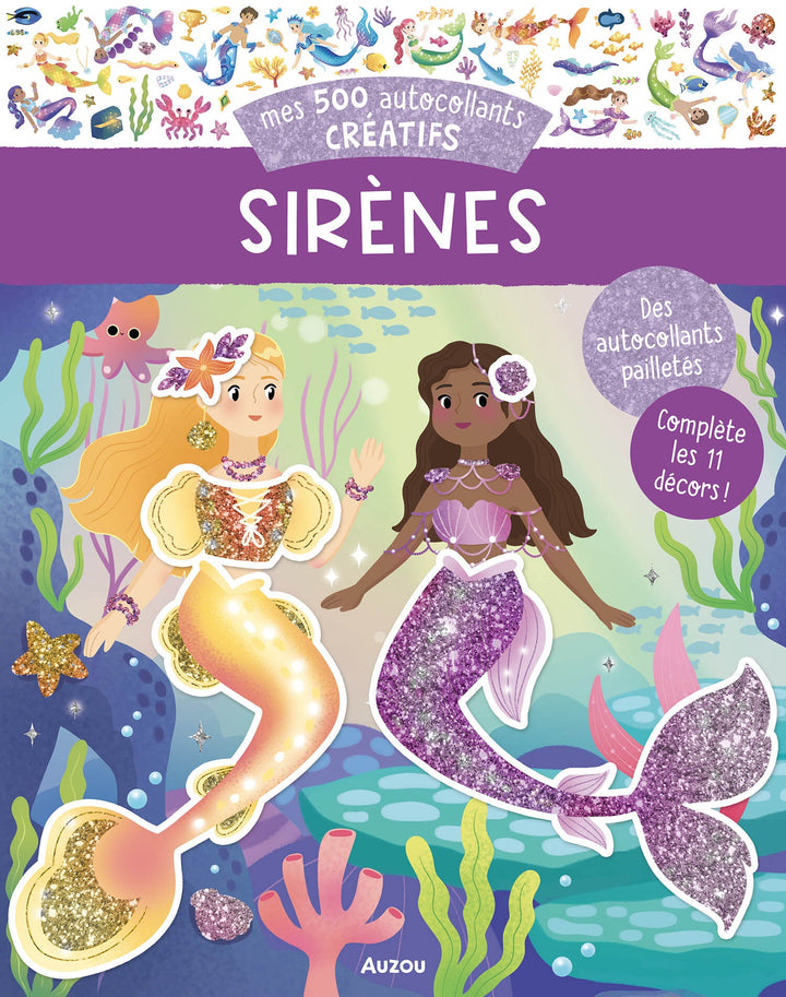 mes 500 autocollants créatifs Auzou Sirènes Mlle et Coco