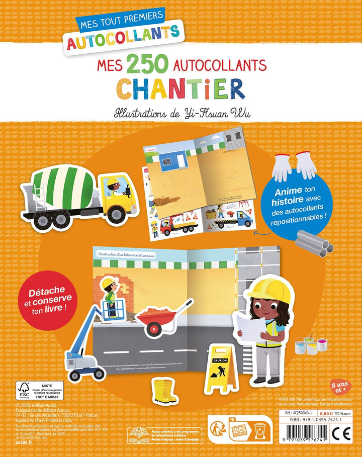 Mes 250 autocollants Chantier Auzou éditions Mlle et Coco