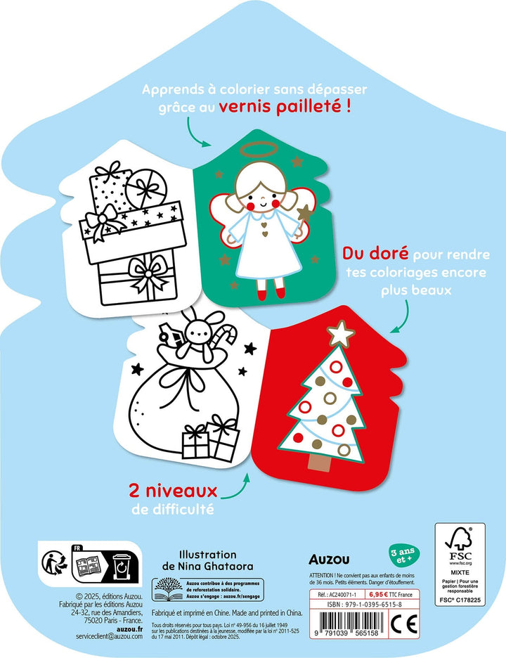 Cahier à colorier sans dépasser Noel Auzou Mlle et Coco
