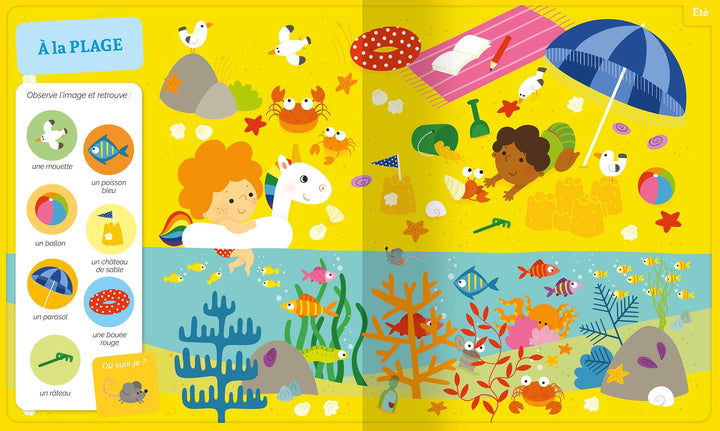 Livre Mes 20 cherche et trouve des tout-petits : Vive les saisons ! Auzou éditions Mlle et Coco