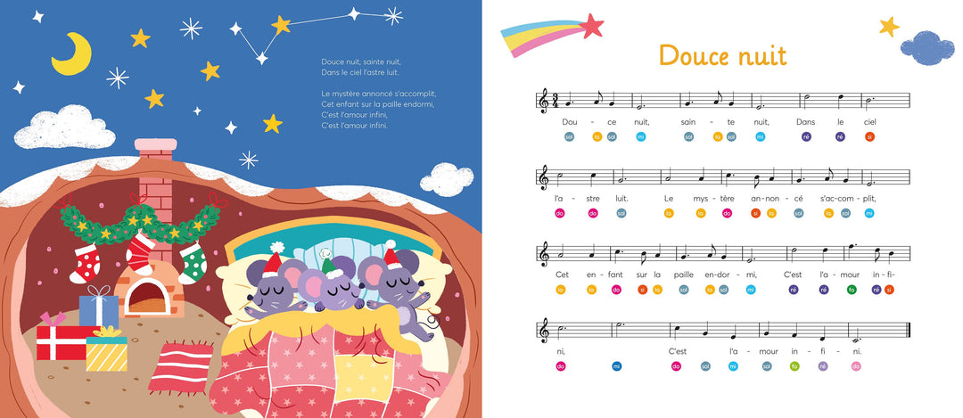 Mon livre piano Mes comptines de noël au piano Auzou éditions Mlle et Coco 