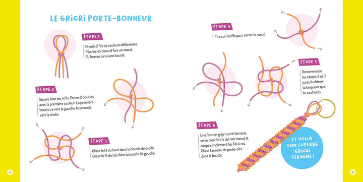Bricolage Mes créations en scoubidous néon Auzou Éditions Mlle et Coco