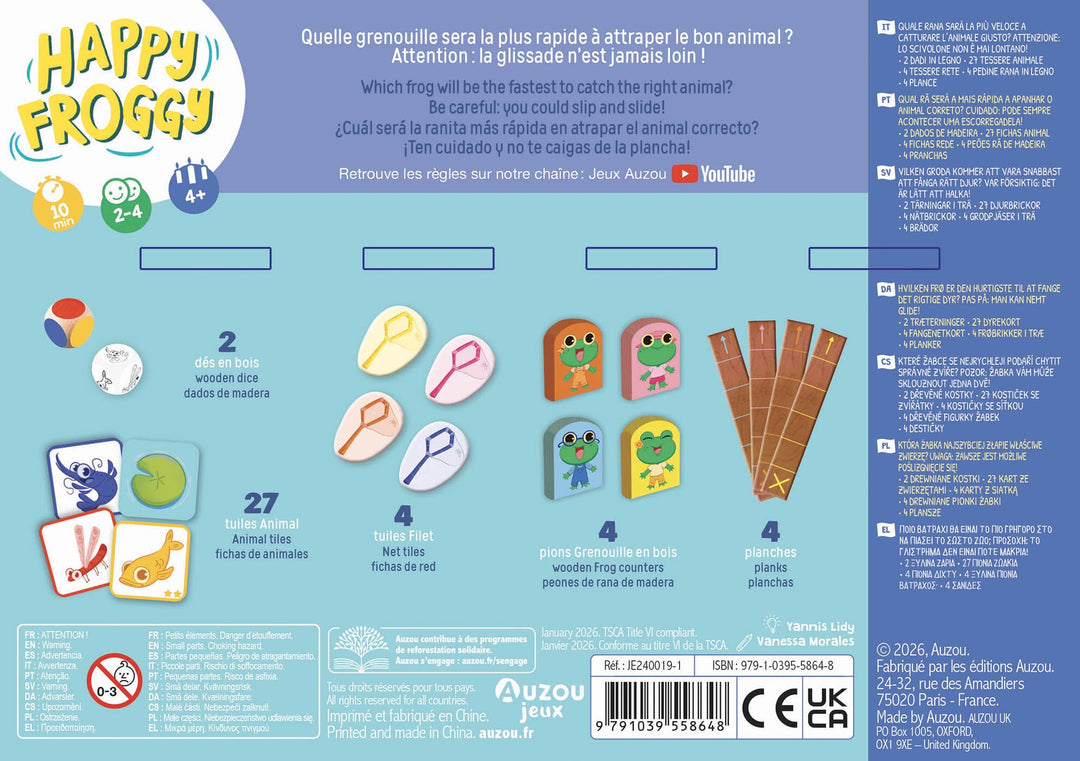 Jeu de société Happy froggy Auzou Mlle et Coco