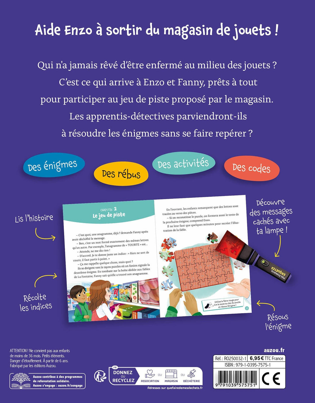 Livre roman énigme Le magasin de jouets Auzou Mlle et Coco
