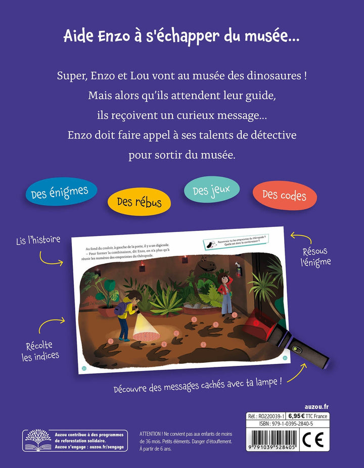 Roman énigme  Le musée des dinosaures Auzou éditions