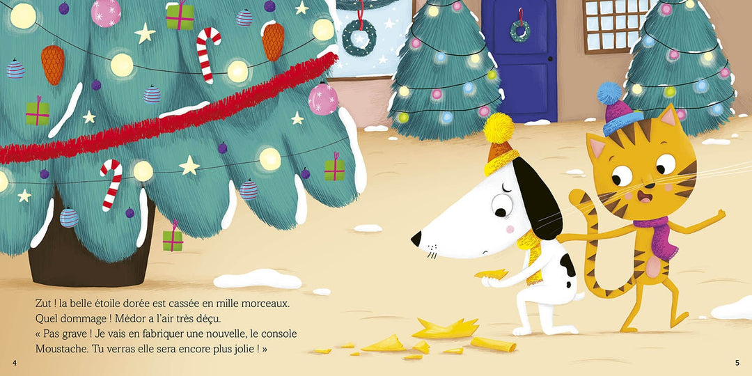 Livre Le noel de Moustache Auzou Mlle et Coco