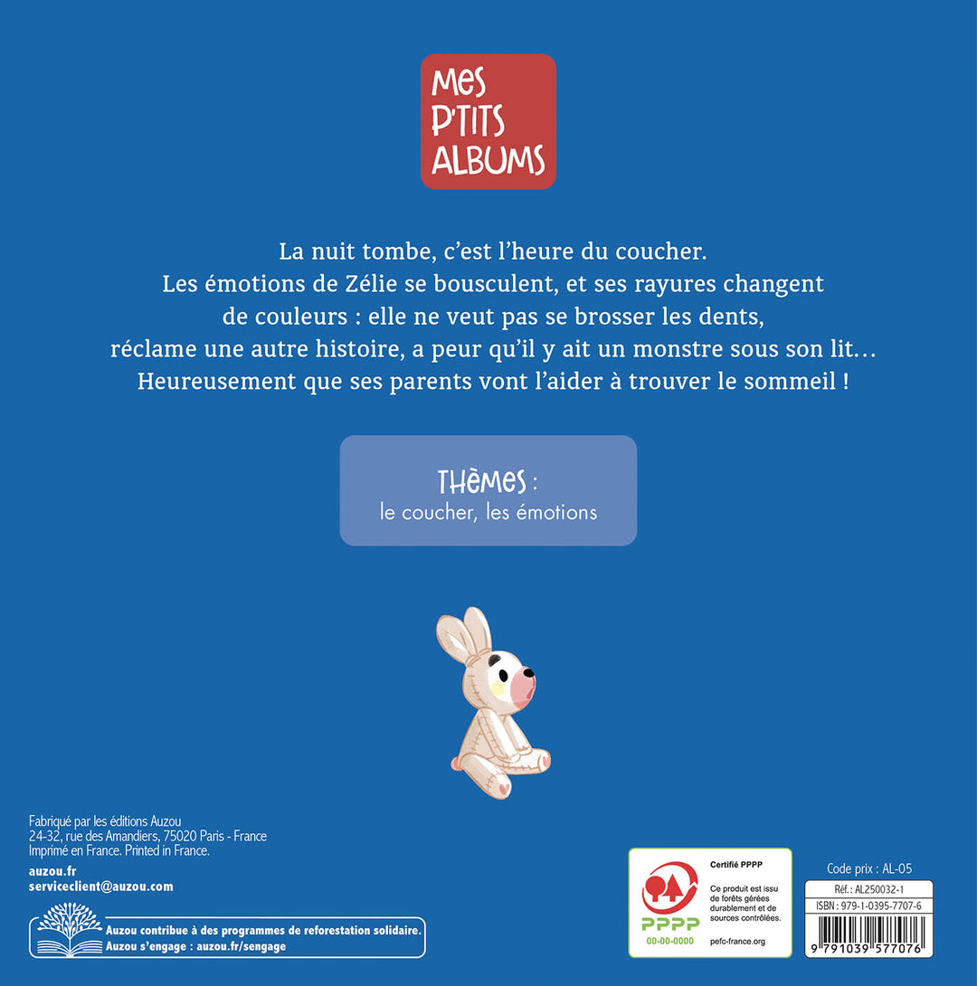 Livre Zélie et les émotions du soir Auzou éditions Mlle et Coco