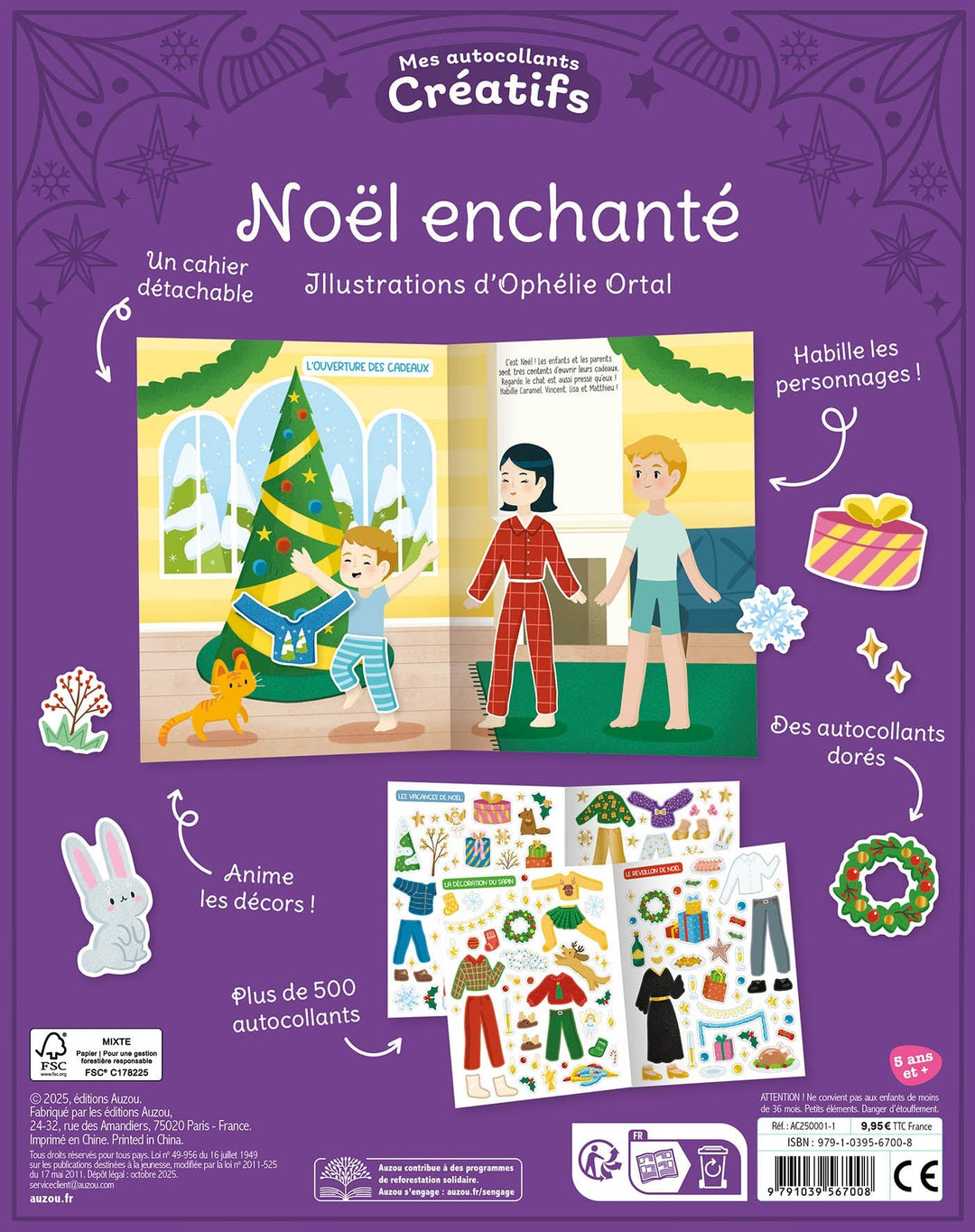Mes 500 autocollants créatifs Noël enchanté Auzou éditions Mlle et Coco