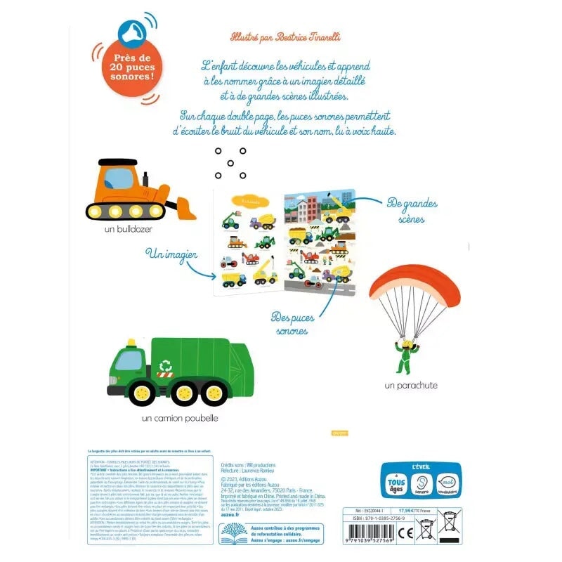 livre éveil mes premiers véhicules à écouter Auzou enfant apprentissage