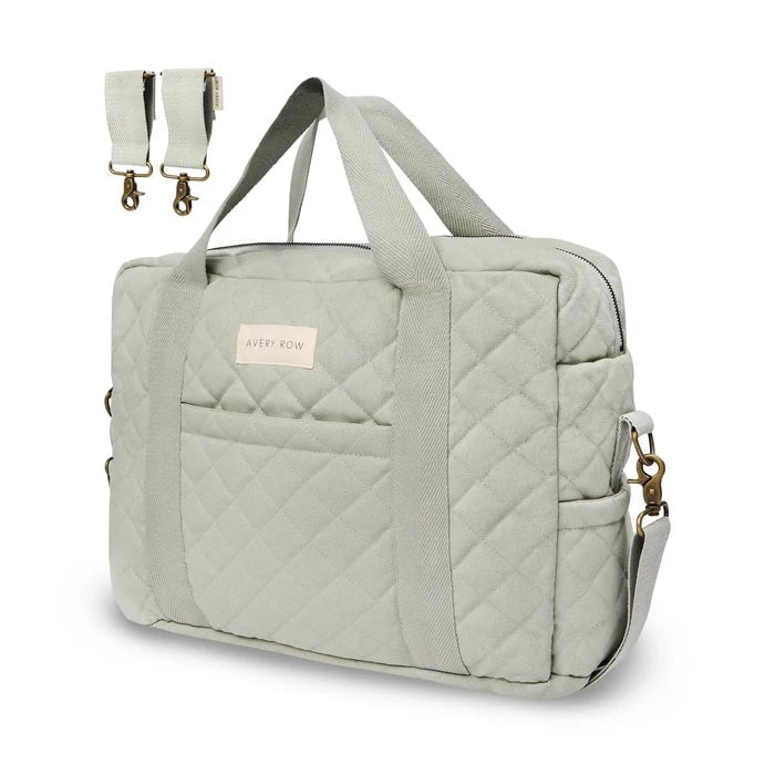 Sac à couche coton biologique imperméable sauge Avery Row Mlle et Coco