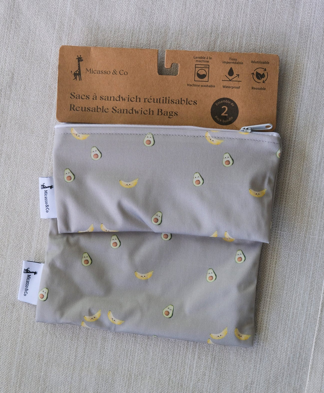 sac collation banane avocat Micasso accessoire enfant Mlle et Coco
