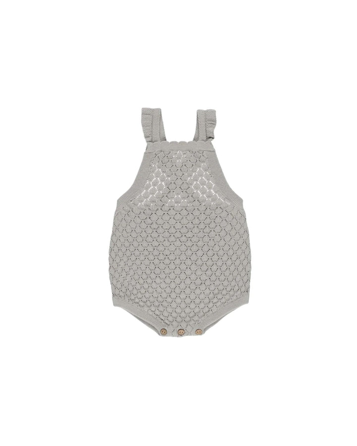 Barboteuse en tricot vert/gris seafoam Rylee + Cru Mlle et Coco