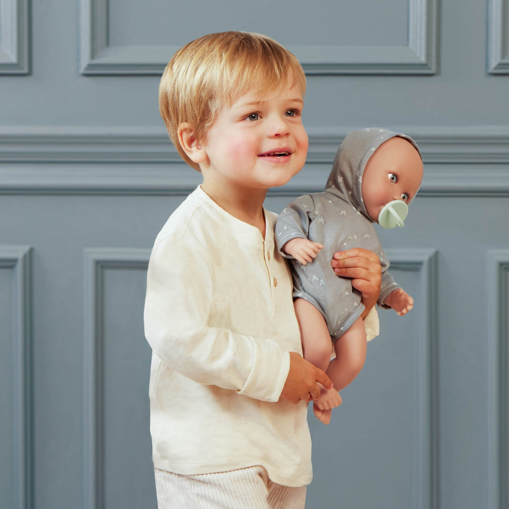 Poupée Lulla Baby ensemble gris étoiles suce jouet enfant