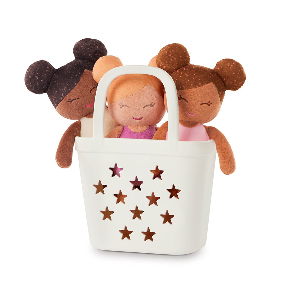 poupées de bain dans un panier LullaBaby Mlle et Coco