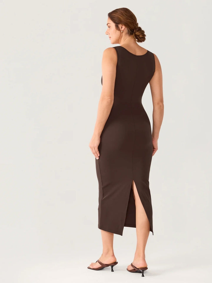 Robe maternité et allaitement Babycon Brun clay Momanda