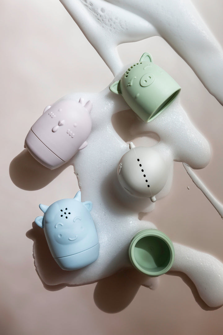 animaux de la ferme jeu de bain pastel Noüka silicone