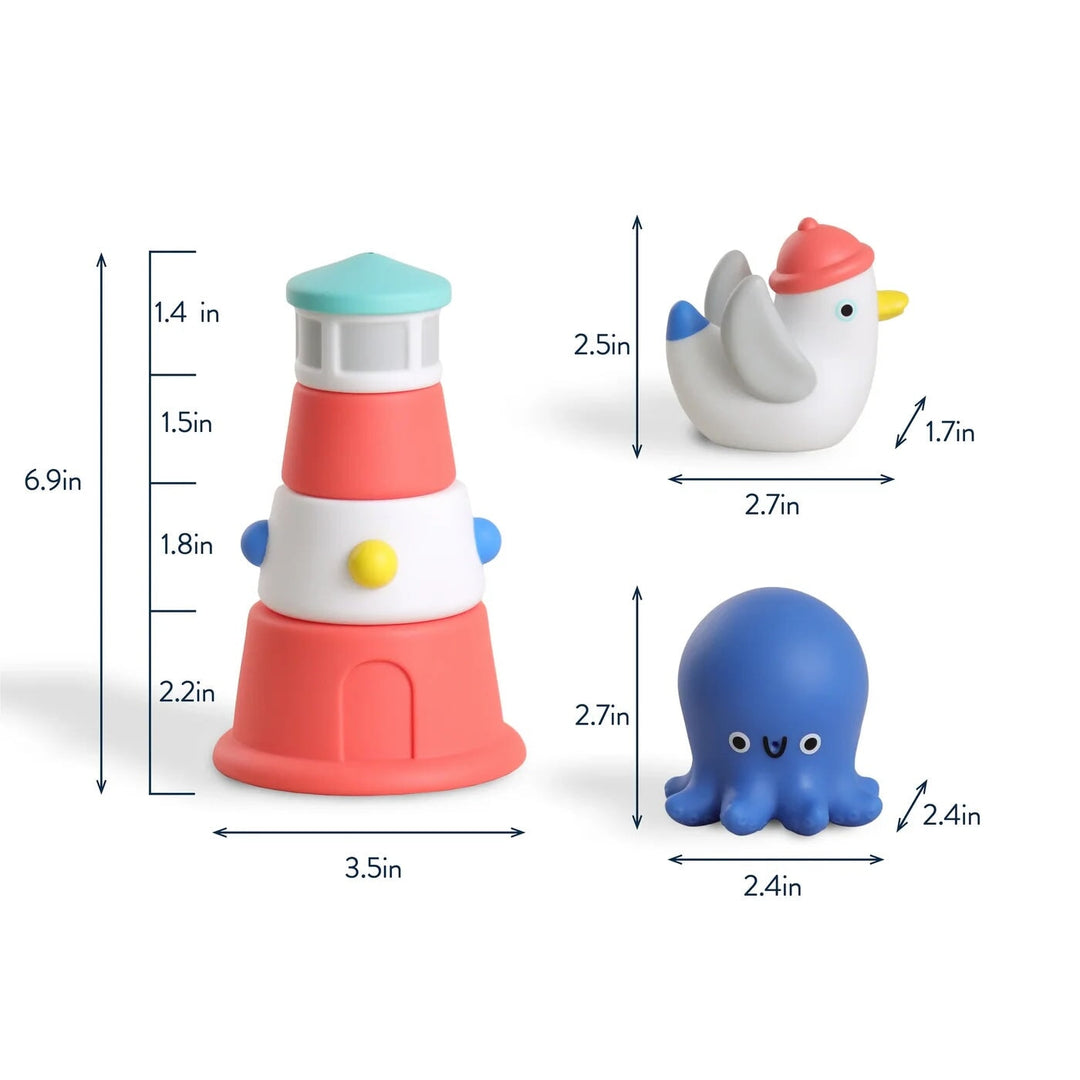 Jeu de bain Itzy itzy stack &amp; squirt - Phare - Itzy Ritzy Jouet/jeux Itzy Ritzy 