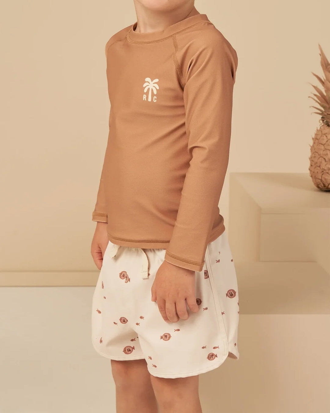 maillot de bain short crème poisson rylee + cru