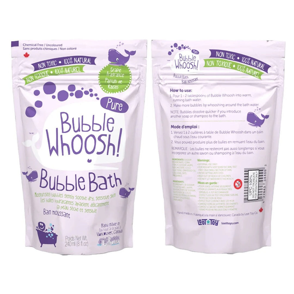 Bain moussant raisin non toxique sans colorant Bubble Woosh Loot Toy Mlle et Coco