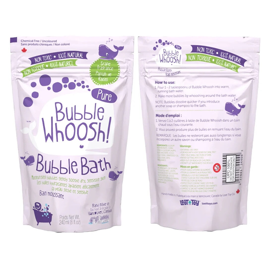 Bain moussant raisin non toxique sans colorant Bubble Woosh Loot Toy Mlle et Coco