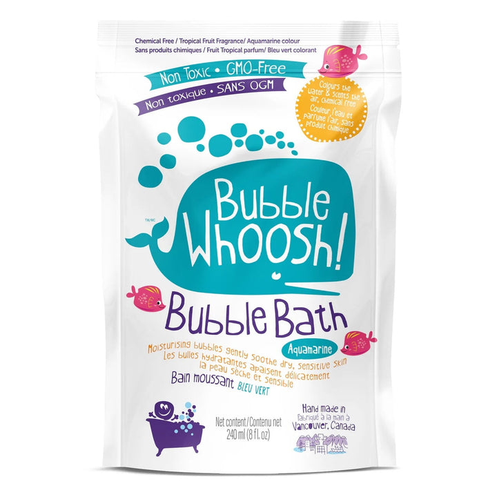 Bain moussant aquamarine Bubble Woosh non toxique Mlle et Coco