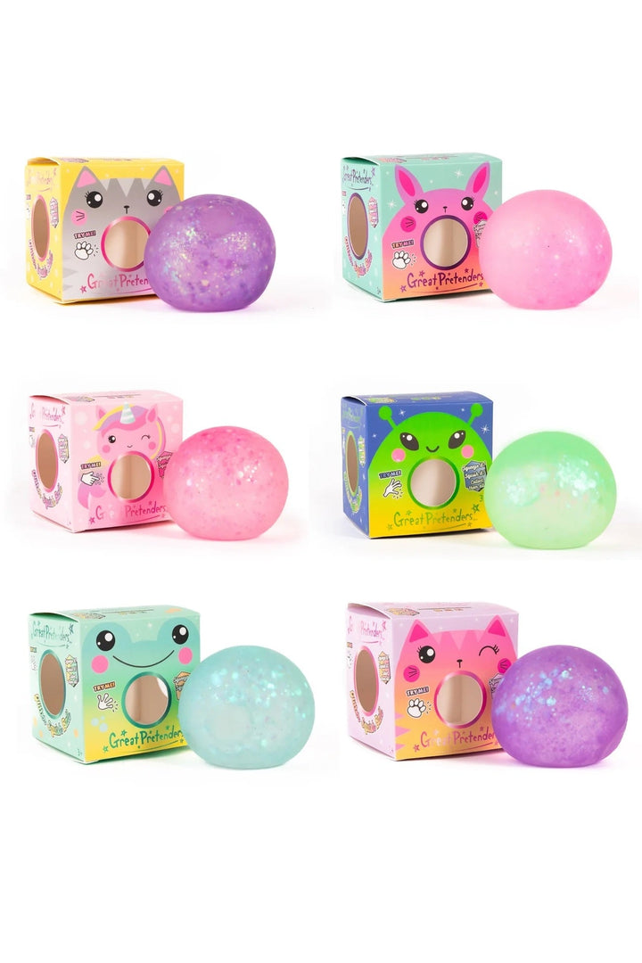 Balle anti-stress paillettes Plusieurs modèles Great Pretenders Mlle et Coco