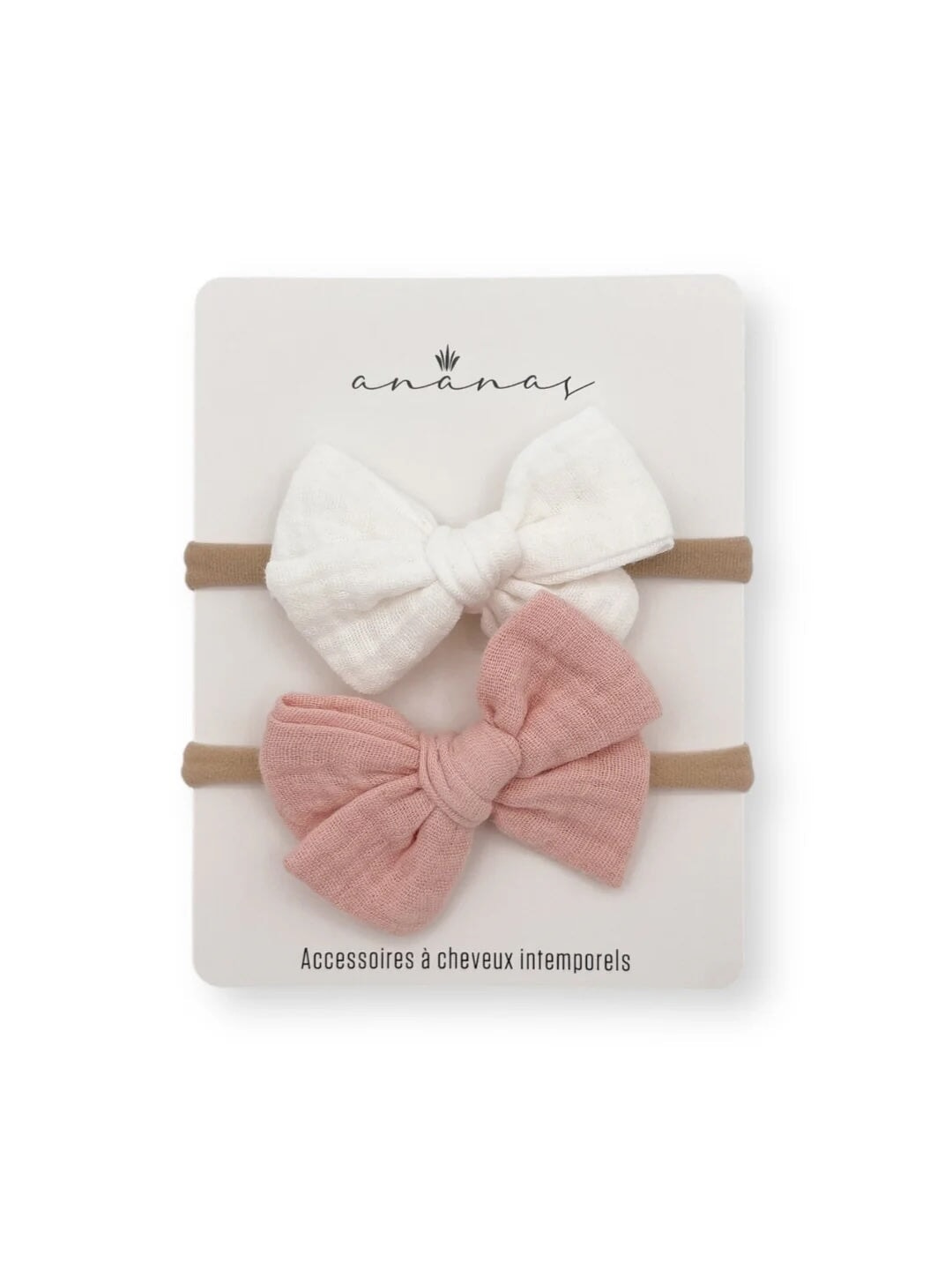 Ensemble de deux bandeaux en mousseline boucles fille produit québécois Mlle et coco