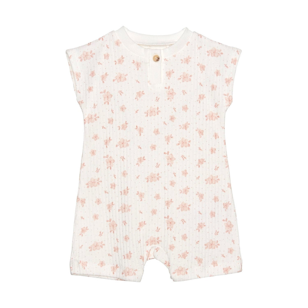 barboteuse côtelé blanc petites fleurs délicates Fixoni vêtement bébé