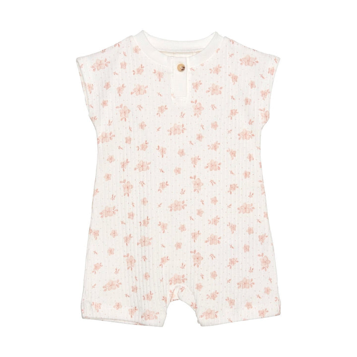 barboteuse côtelé blanc petites fleurs délicates Fixoni vêtement bébé