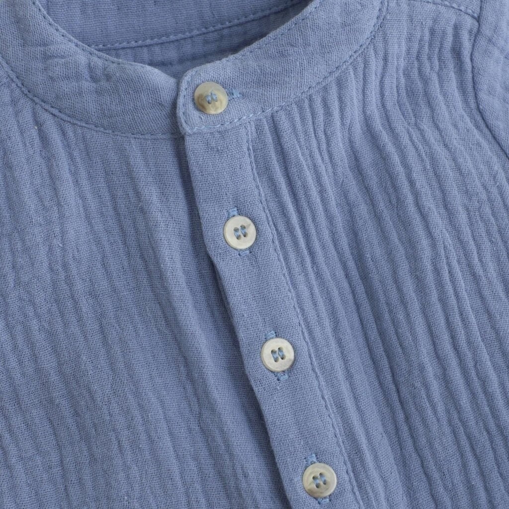 Barboteuse en mousseline coton Bleu Huttelihut Mlle et Coco
