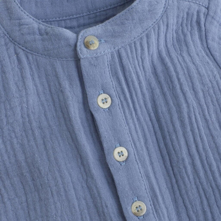 Barboteuse en mousseline coton Bleu Huttelihut Mlle et Coco