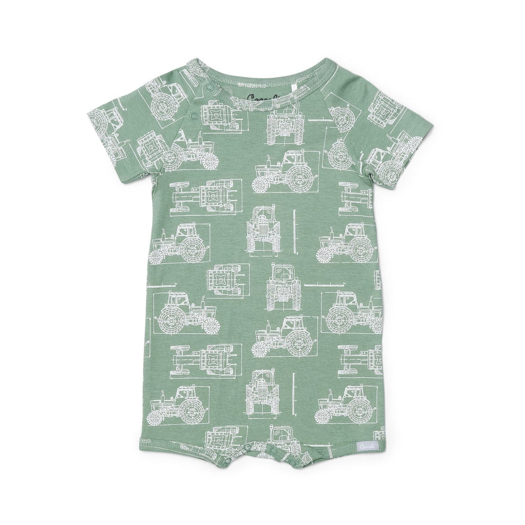 barboteuse sauge tracteur Coccoli coton modal Mlle et Coco