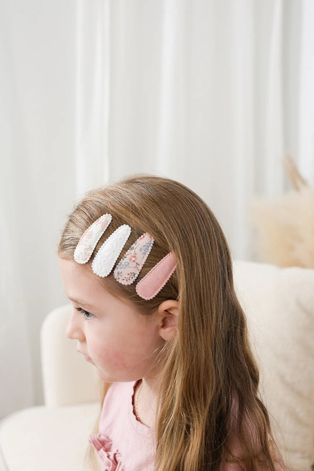 Barrettes en tissus brise printanière Ananas Mlle et Coco