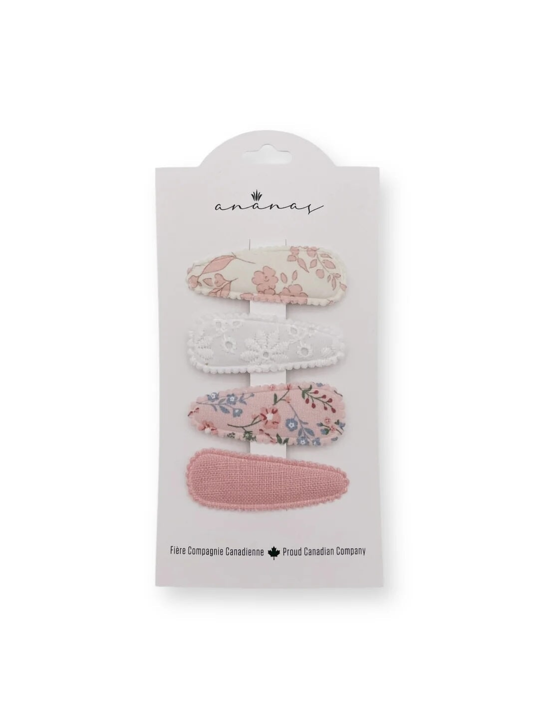 Barrettes en tissus brise printanière Ananas Mlle et Coco