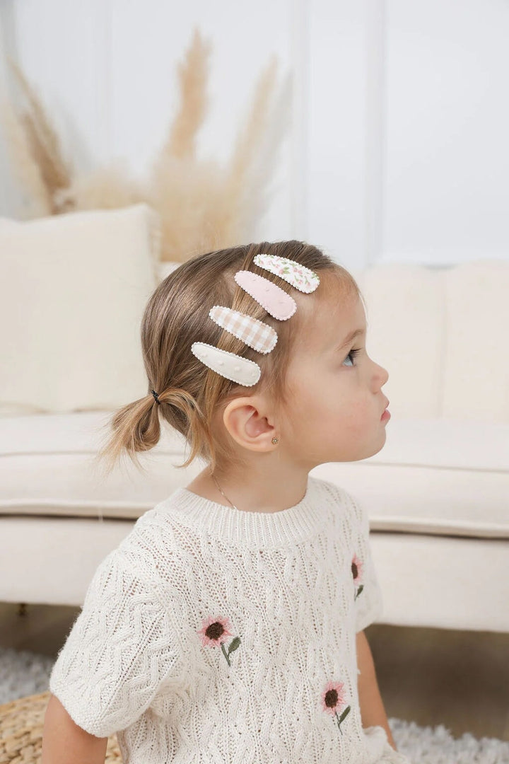 Barrettes en tissus motif classique fille Mlle et Coco