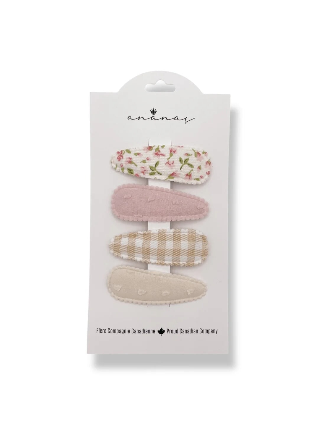 Barrettes en tissus motif classique fille Mlle et Coco