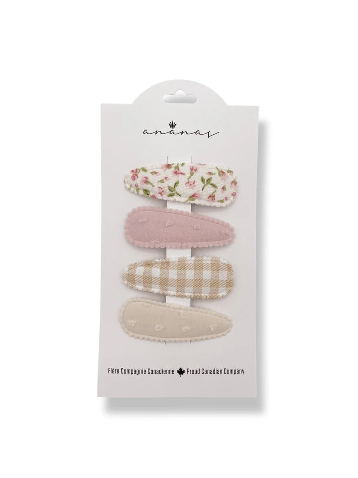 Barrettes en tissus motif classique fille Mlle et Coco