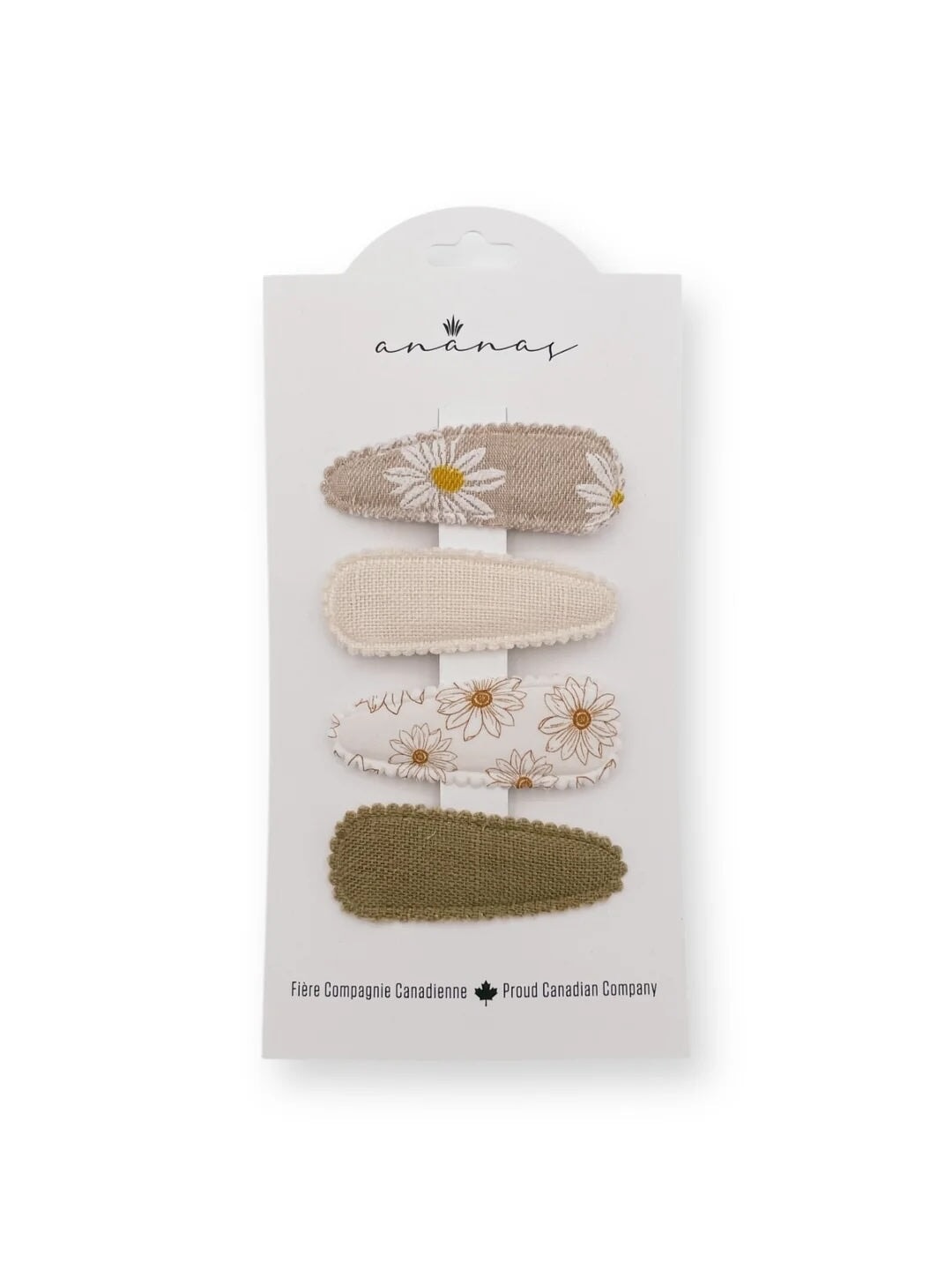 Ensemble de barrette en tissus floral produit québécois Mlle et Coco