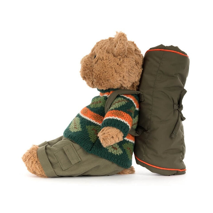 Peluche Barthélemy en tenue de rendonée Jellycat Mlle et Coco