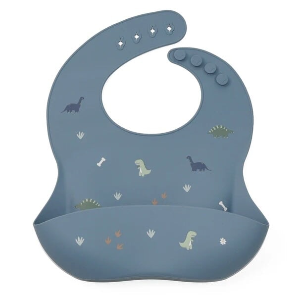 bavoir de silicone dinosaures Noüka accessoires bébé Mlle et Coco