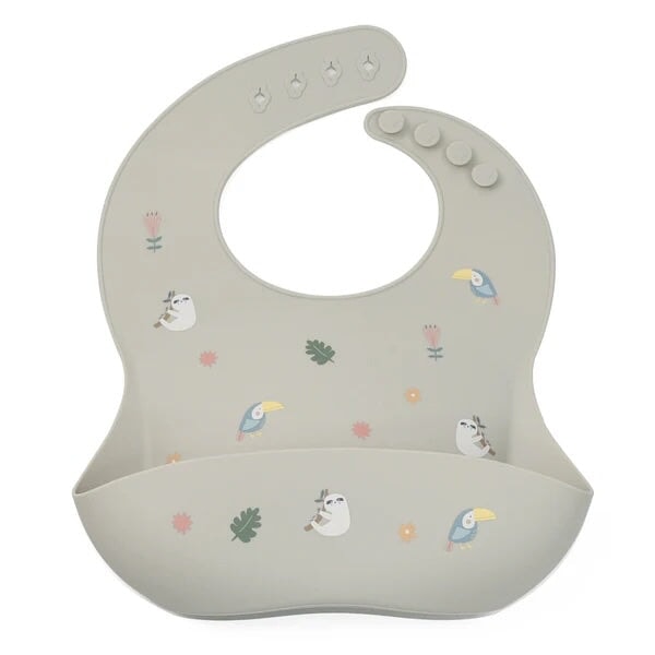 Bavoir en silicone jungle paresseux Noüka Mlle et Coco