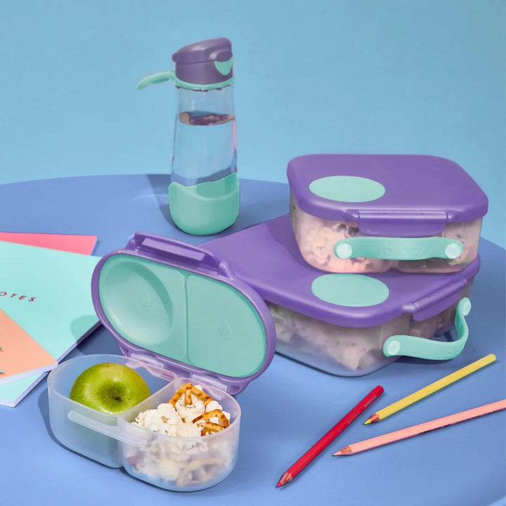 boitier à collation b.box mauve aqua accessoire enfant repas
